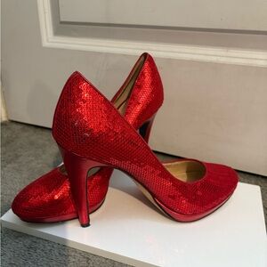 Cole Haan Red Sequin Heels